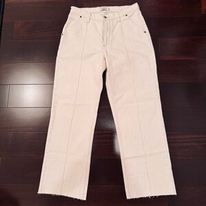 Abercrombie & Fitch Cream Wide Leg Curve Love Jeans, Size 4 (27).